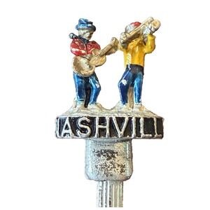 Nashville Tennessee Vintage Souvenir Spoon Collectible Silver Plated 3D Musician